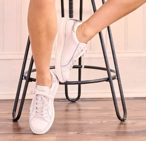 Frazier lace-up sneaker in white.